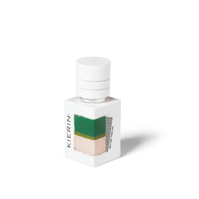 KIERIN Better Than You 30 ml perfume bottle with green and neutral abstract artwork.