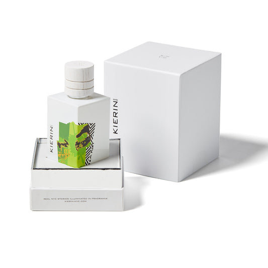 KIERIN 10 A.M. Flirt 100 ml perfume bottle with its presentation box.