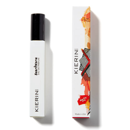 KIERIN ScentXone 10 ml travel spray beside its orange and white box.